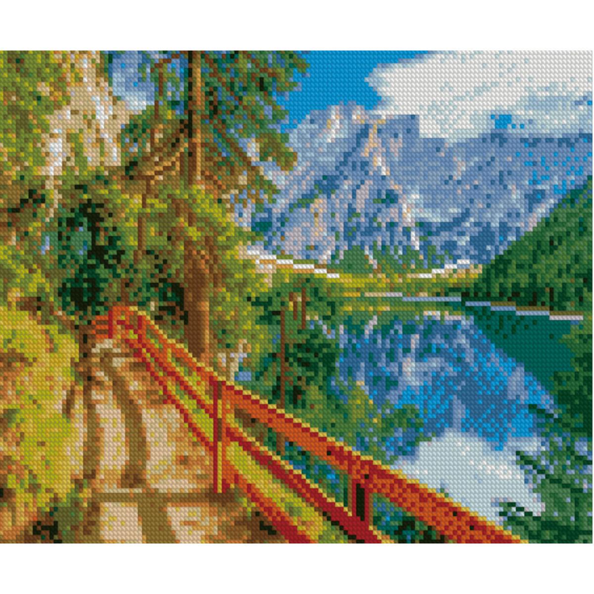 Алмазна мозаїка Strateg Стежка вздовж озера 30х40 см (Str-HX163)