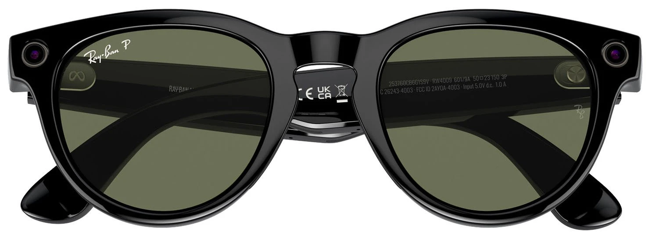 Смарт-окуляри Ray-Ban Meta Headliner Shiny Black Frame/Green Lenses RW4009 601/9A 50-23 - фото 6