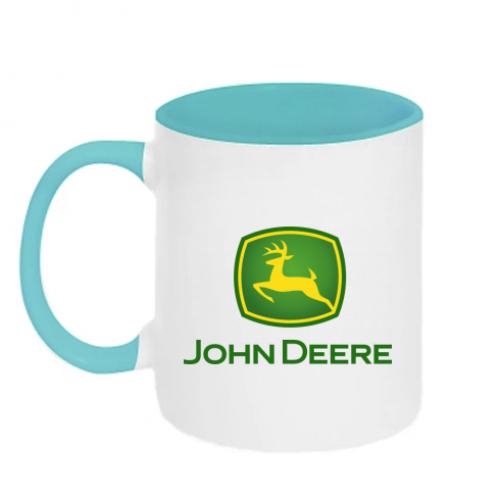 Чашка керамическая двухцветная John Deere 320 мл Голубой/Белый (731558-64-63795)