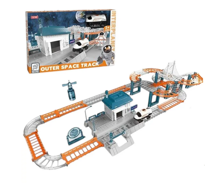 Трек игровой FYS-TK 19 Космическая станция машинка на батарейках/фигурка астронавта 63 дет. (2387982018)