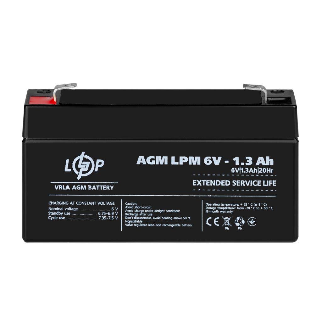Аккумулятор LogicPower AGM LPM 6V 1,3 Ah (LP4157) Аккумулятор LogicPower AGM LPM 6V 1,3 Ah (LP4157)