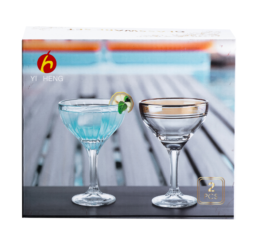 Набор бокалов для фигурных коктейлей на высокой ножке 2 шт. по 290 мл Прозрачный/Синий - фото 4 Набор бокалов для фигурных коктейлей на высокой ножке 2 шт. по 290 мл Прозрачный/Синий - фото 4