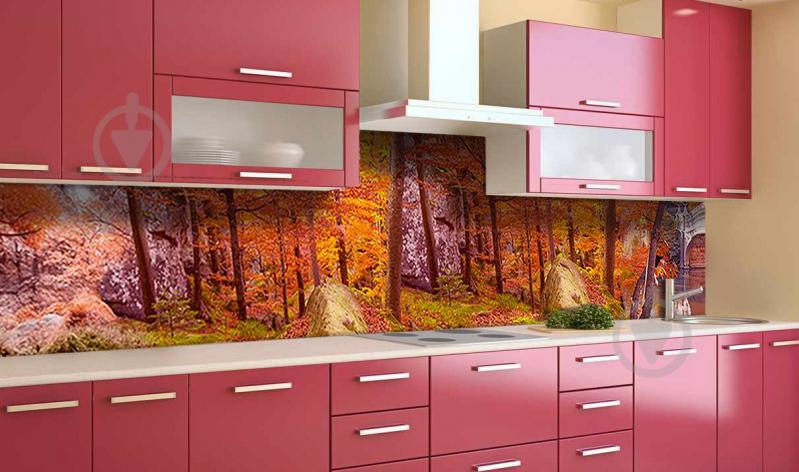 Наклейка виниловая кухонный фартук Zatarga "Осенний Лес 3Д" 600х2500 мм Наклейка виниловая кухонный фартук Zatarga "Осенний Лес 3Д" 600х2500 мм