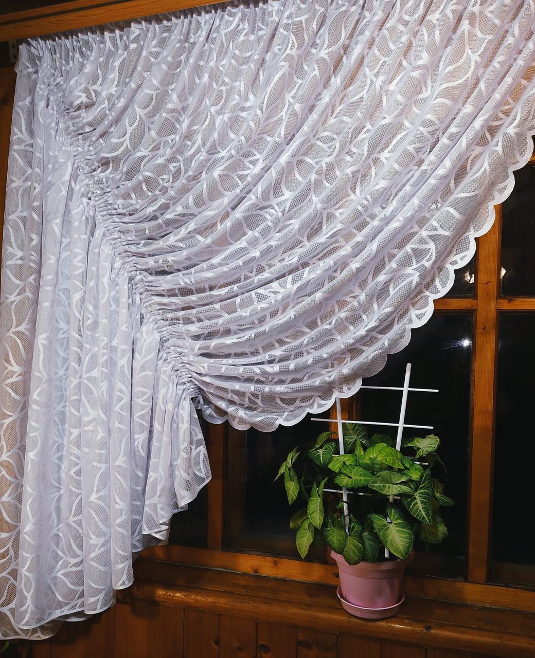 Занавеска кухонная Камелия левая Белый - фото 3 Занавеска кухонная Камелия левая Белый - фото 3