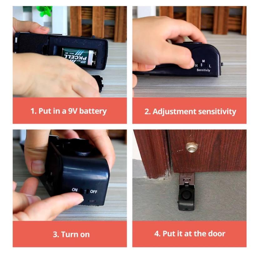 Сигнализация для дверей Door Stop Alarm Черный 1122112 - фото 5