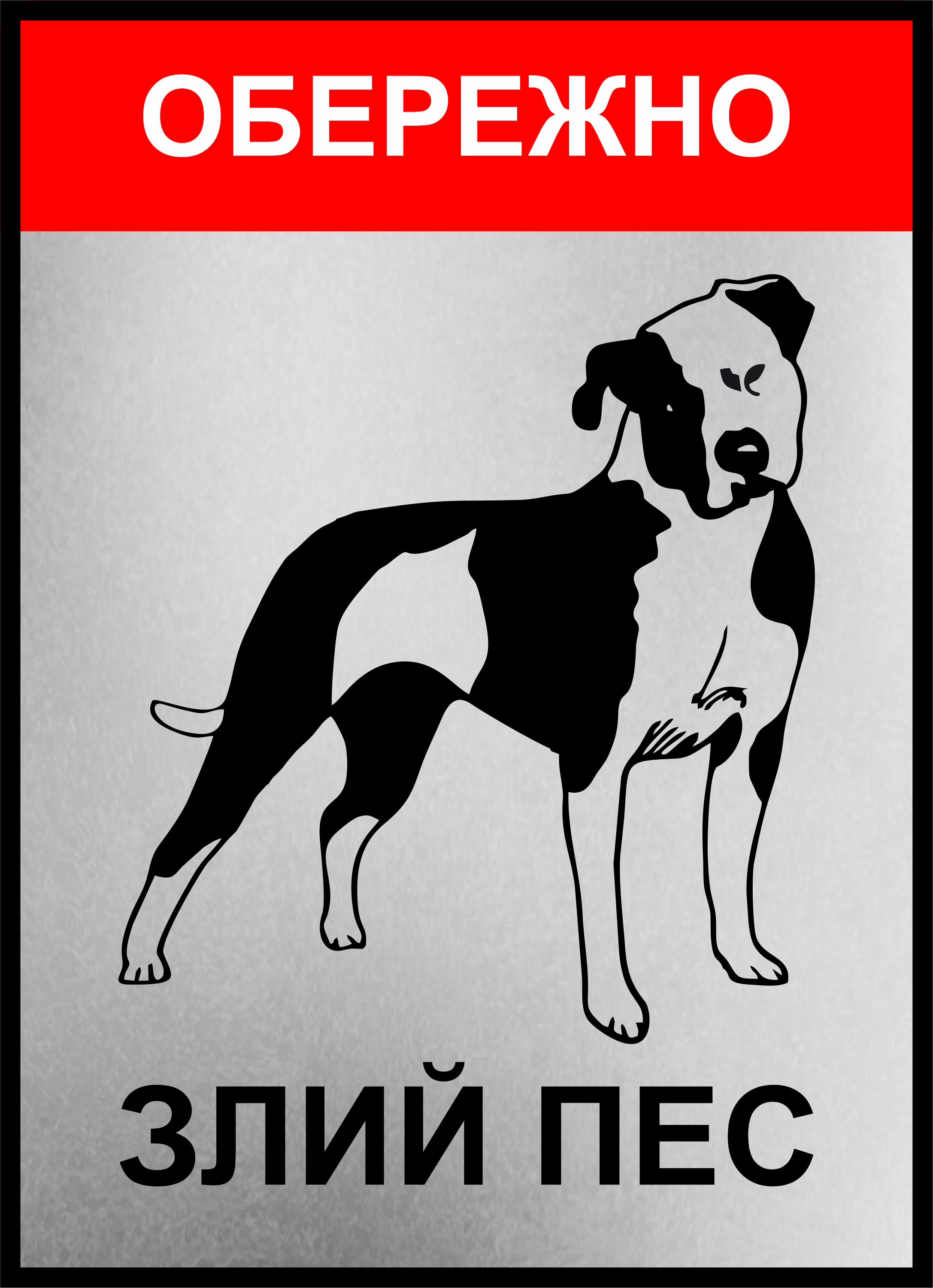 Табличка металлическая "Обережно злий пес" 25x18 см