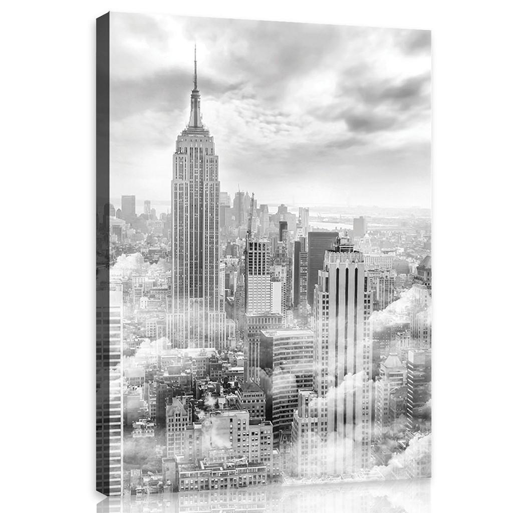Картина на холсте 75x100 см город Нью-Йорк в тумане (PP10311O1)
