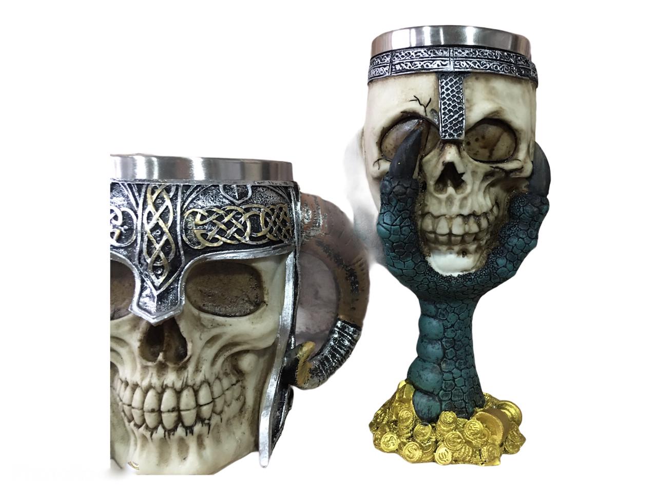 Подарочный набор кружка/бокал Череп/Лапа дракона 3D (1347759017) - фото 2
