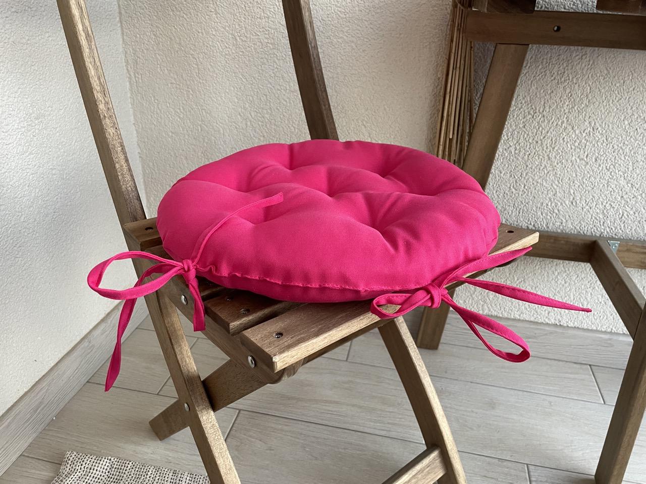 Подушка на стул с завязками круглая Color 40х40х5 см Розовый - фото 5