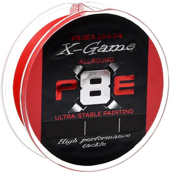 Шнур Azura X-Game PE X8 150 м № 1 0,165 мм Fiery Red (X8-10)