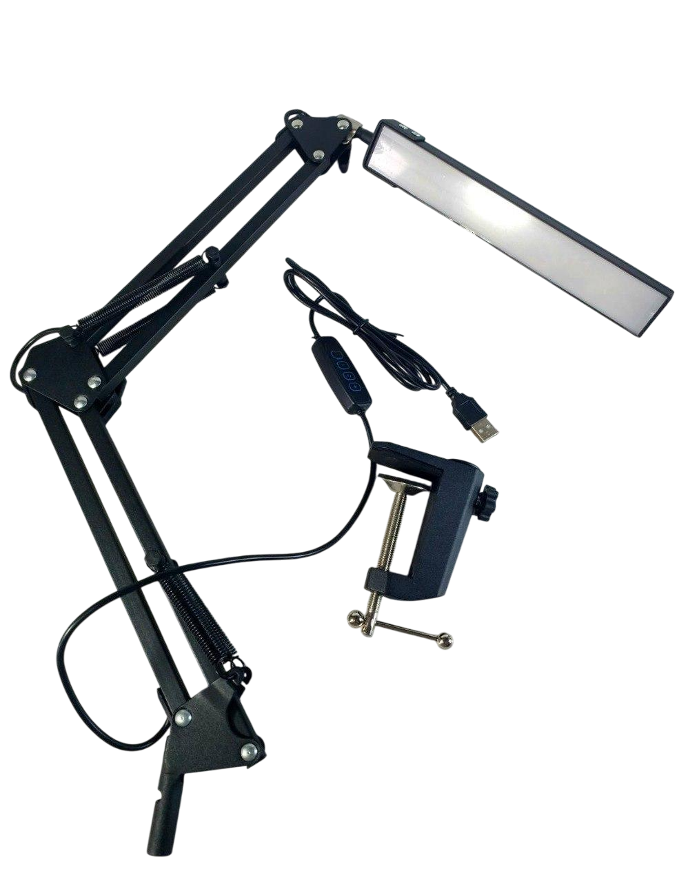 Лампа настільна на струбцині з живленням від повербанку Чорний (NZX-11)