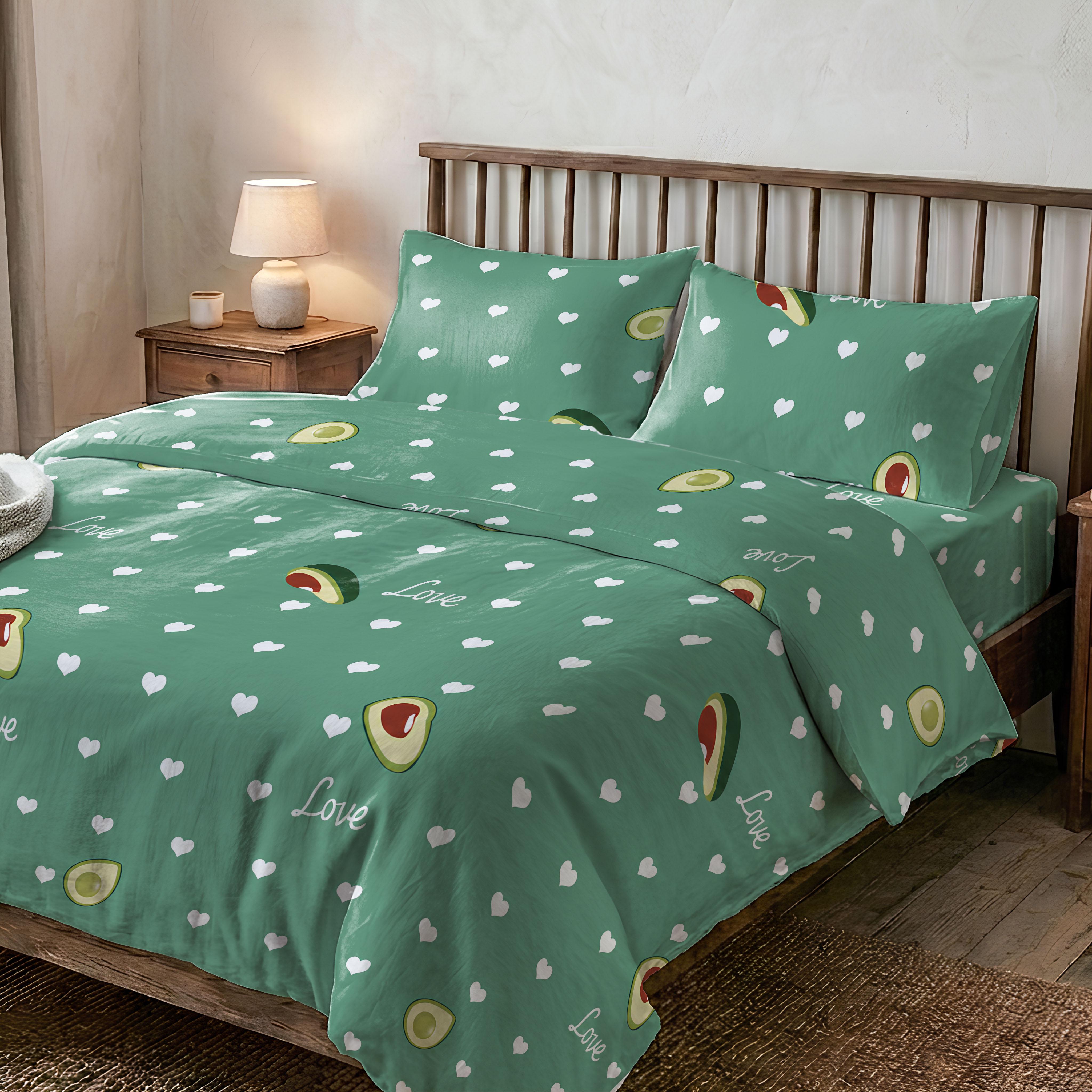 Комплект постельного белья Zastelli Avocado on Bright Green бязь двуспальное 175х210 Зеленый Комплект постельного белья Zastelli Avocado on Bright Green бязь двуспальное 175х210 Зеленый