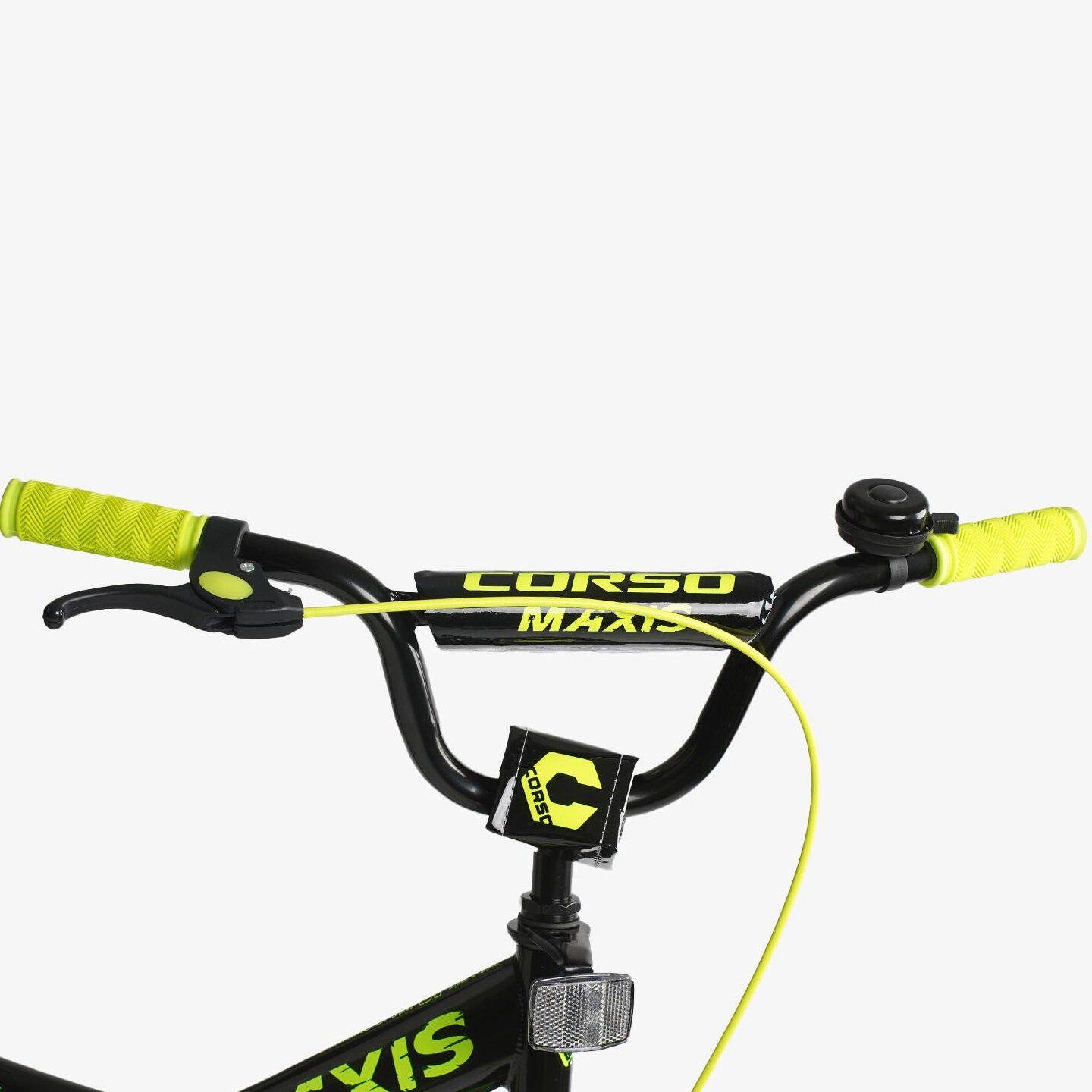 Велосипед двоколісний Corso MAXIS 20" дитячий з багажником Чорно-салатовий - фото 5 Велосипед двоколісний Corso MAXIS 20" дитячий з багажником Чорно-салатовий - фото 5