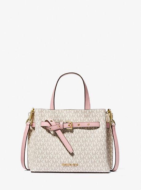 Cумка Michael Kors Emilia small logo satchel Белый (b2403)