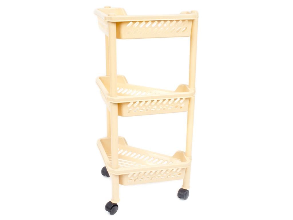 Полиця кутова для підлоги триярусна Бежевий (MCS-13045-70