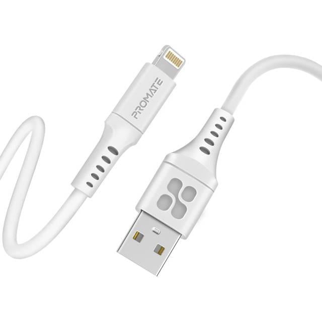 Кабель Promate PowerLink-Ai120 USB to Lightning 2.4А 1,2 м White