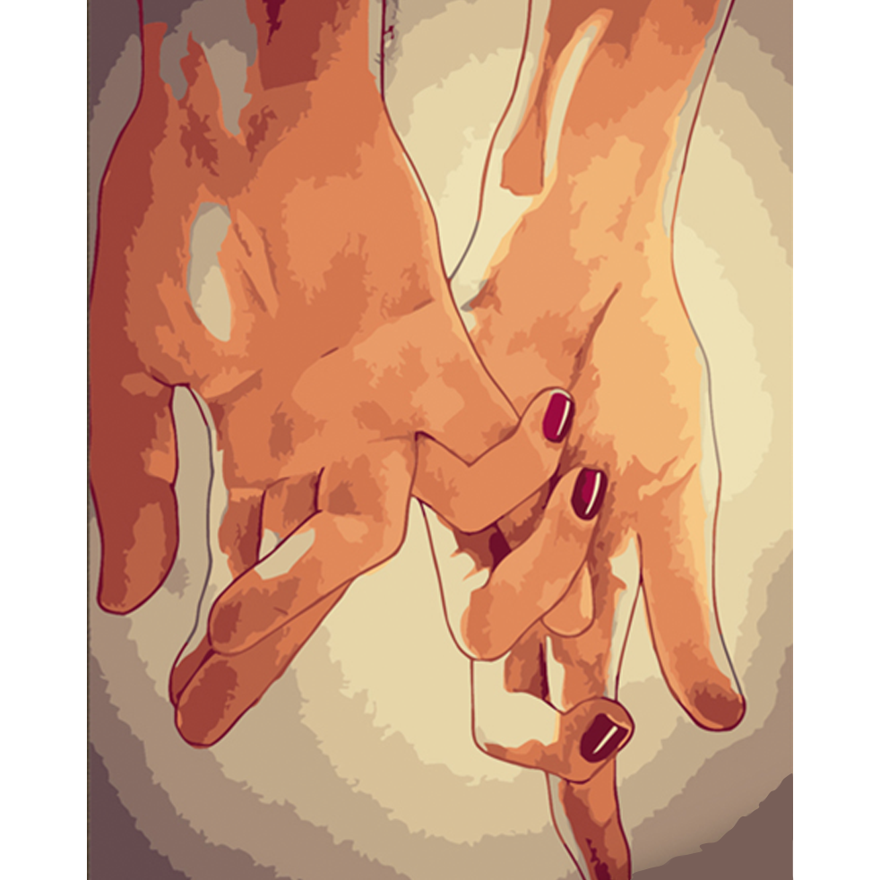 Картина по номерам Strateg Премиум Прикосновения любви 40х50 см (DY290)