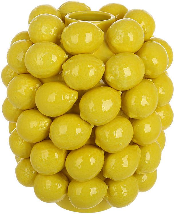 Ваза фарфоровая Lemon с рельефным декором с лимонами 24х30 см