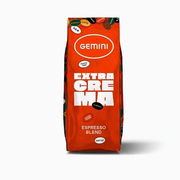 Кофе в зернах Gemini Extra Crema 1 кг ящик 8 кг (opt11604)