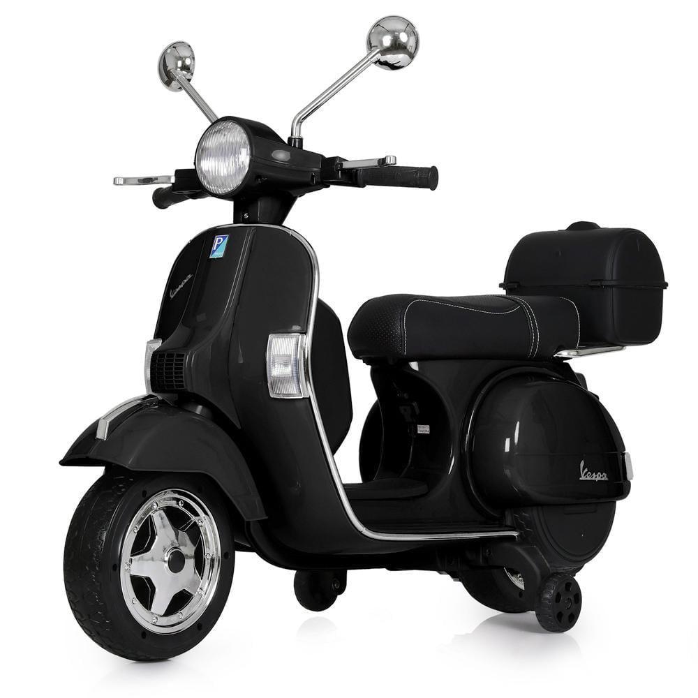 Детский электромотоцикл VESPA PX 150 M 4939EL 2-колесный ретро Черный
