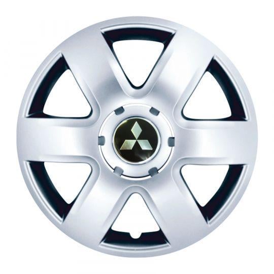 Автомобильные колпаки SKS 337 R15 с логотипом Mitsubishi 4 шт. Серебристый