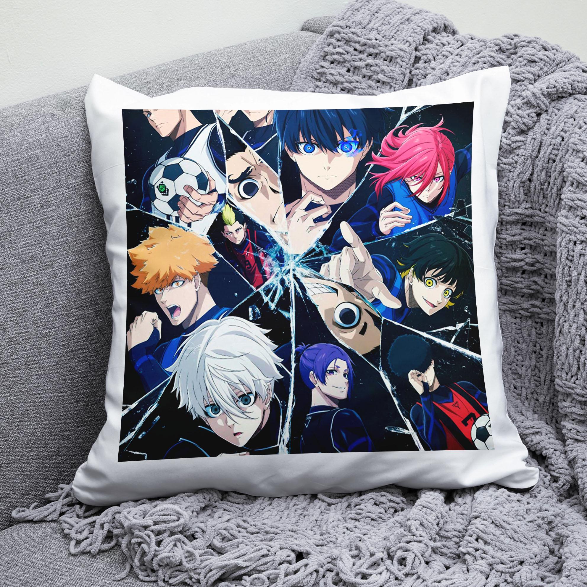 Плюшева подушка квадрат із принтом аніме Blue Lock