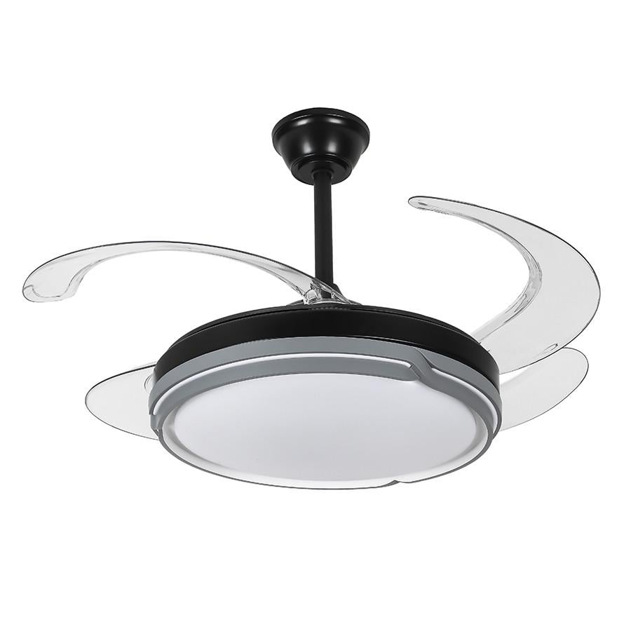 Люстра-вентилятор Levistella7943070 48 BK з круглою LED лампою/лопатями та пультом Чорний/Білий (2659179367)