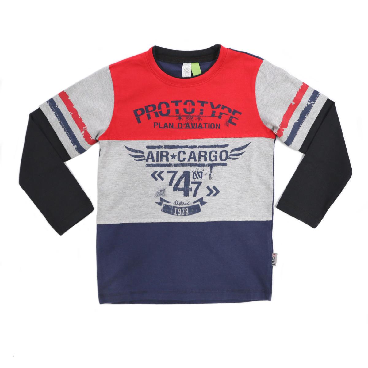 Свитшот хлопковый для мальчика Nano F1411-04 с принтом 96-106 см Красный/Синий/Серый (F1411-04-3x)