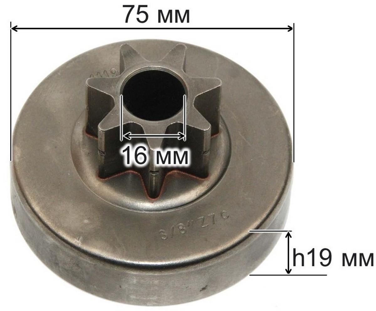 Чашка зчеплення бензопили VJ Parts для ST MS-380 16х72х75х19 мм (5413588) - фото 4