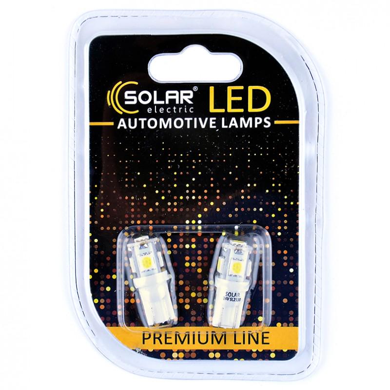 Світлодіодні LED автолампи Solar Premium Line 24V T10 W2.1x9.5d 5SMD 5050 White