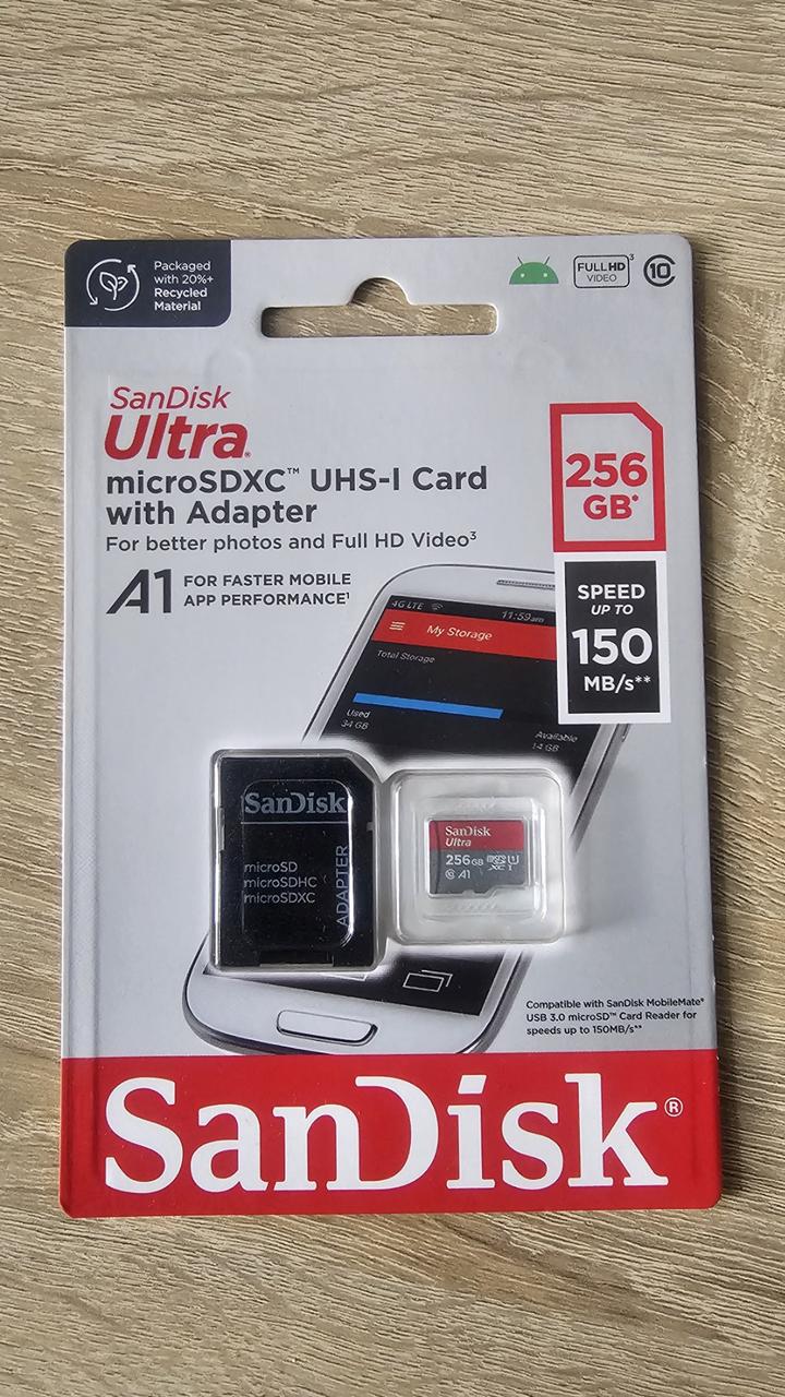 Карта памяти microSDXC UHS-1 SanDisk Ultra 256Gb class 10 A1 150MB/s (2732042699) - фото 5 Карта памяти microSDXC UHS-1 SanDisk Ultra 256Gb class 10 A1 150MB/s (2732042699) - фото 5