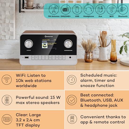 Стереосистема Auna Connect 100 MKII з Bluetooth FM USB DAB/DAB+ (17634421) - фото 2