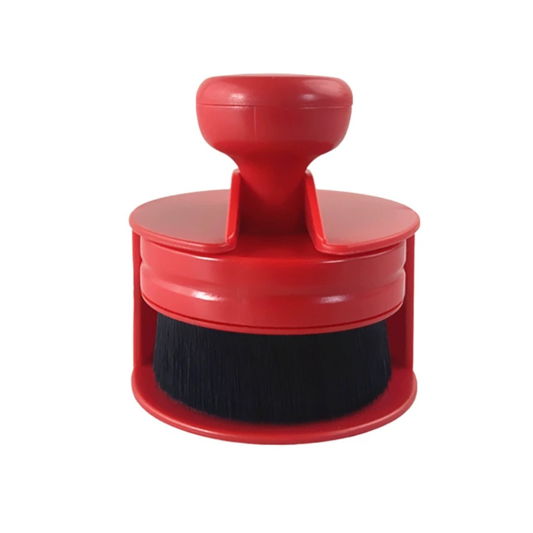 Аппликатор щетка на подставке CarLuxe для чернения шин резины для обработки деталей из ультрамягкого ворса Красный