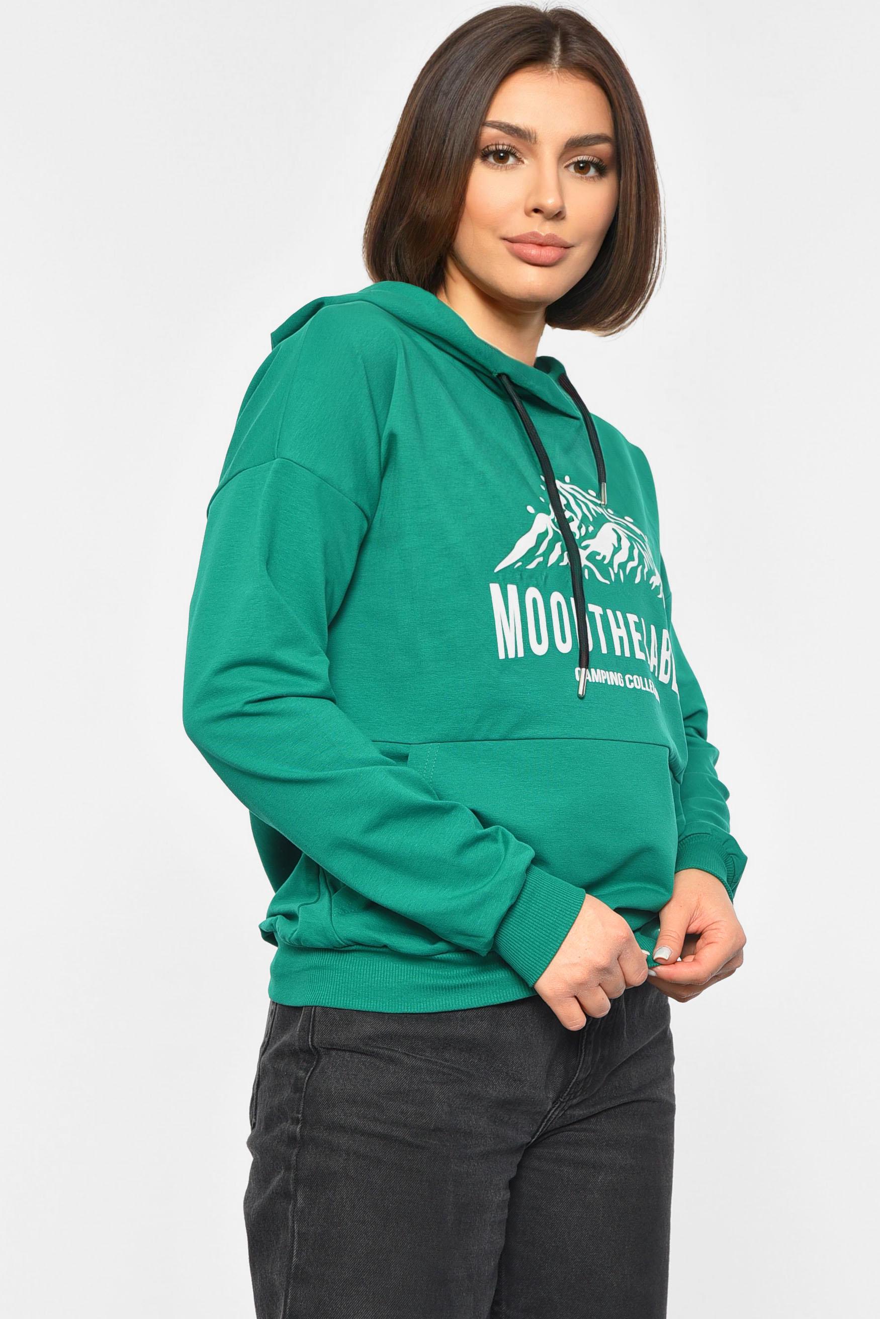 Худи женское L Зеленый (189905) - фото 2 Худи женское L Зеленый (189905) - фото 2