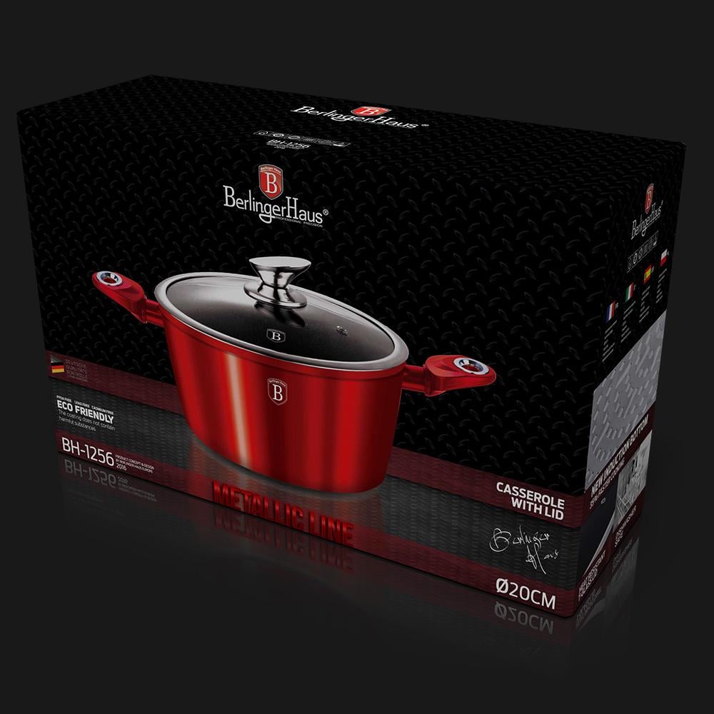 Каструля Berlinger Haus Burgundy Metallic Line 20 см 2,5 л (BH-1256N) - фото 2