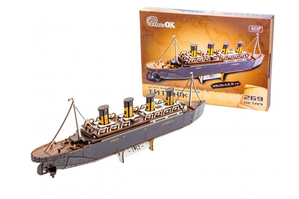 Пазл конструктор из дерева 3D PuzzleOK Тиитаник 269 деталей
