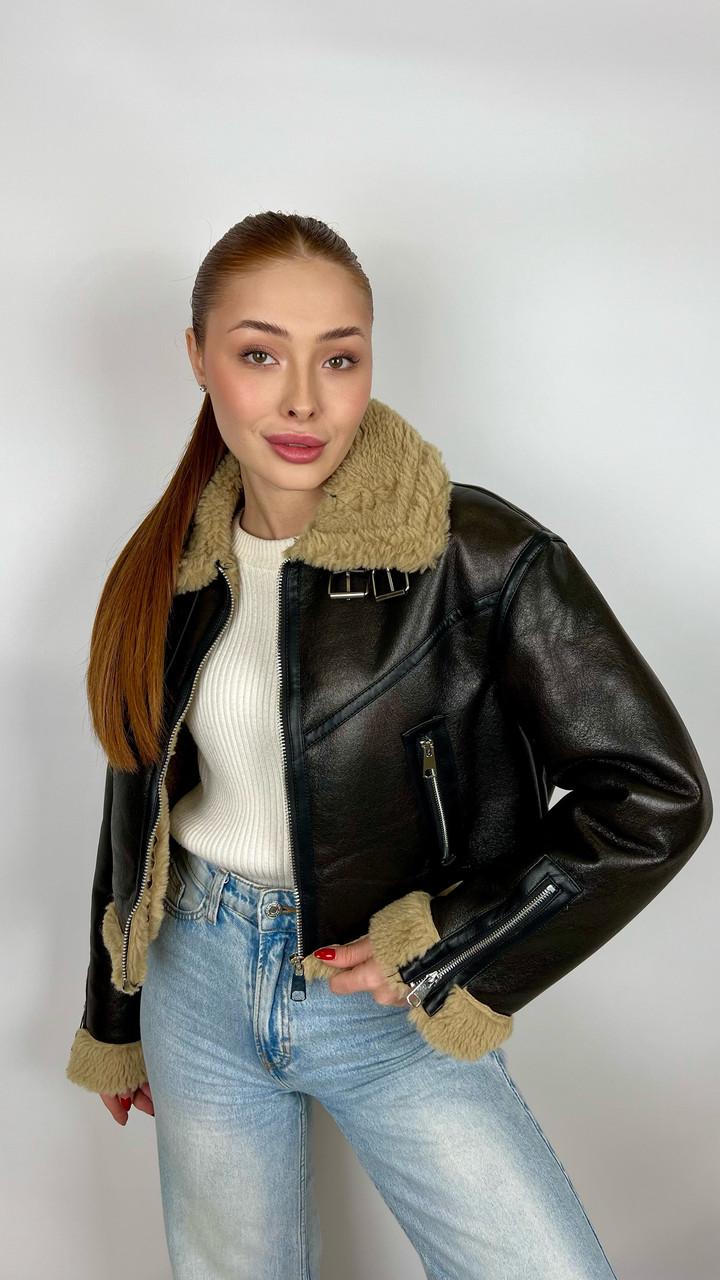 Дублянка жіноча Бренд #F2407-01 S Коричневий (23918475) - фото 7 Дублянка жіноча Бренд #F2407-01 S Коричневий (23918475) - фото 7