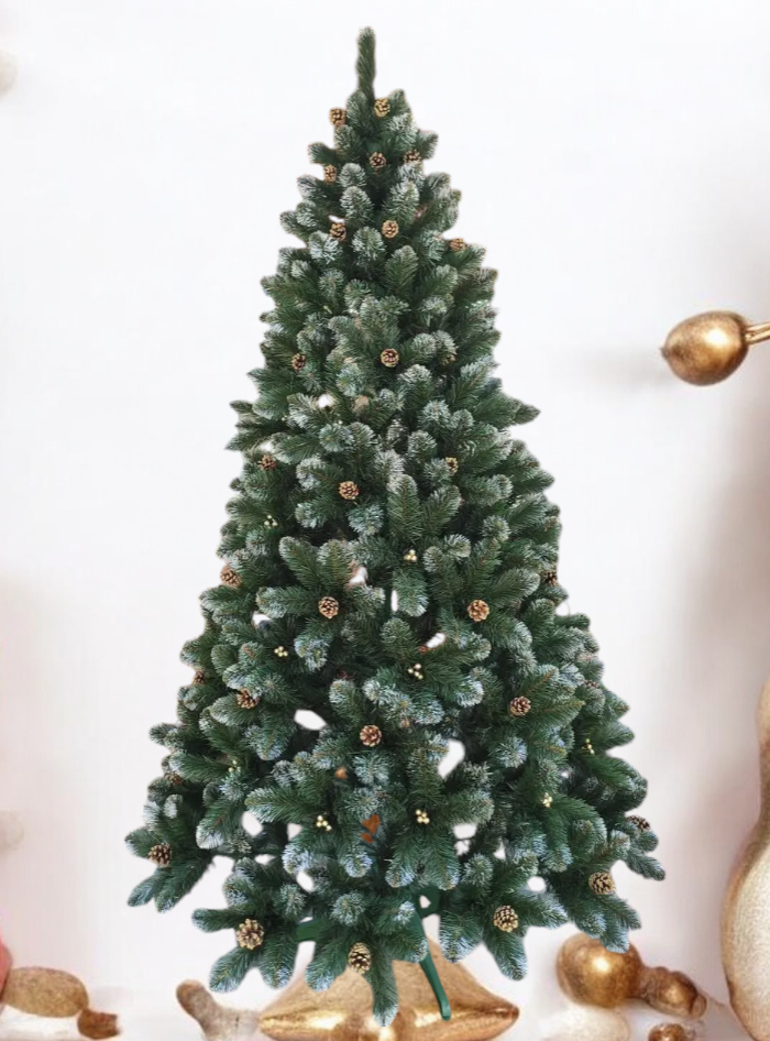 ᐉ Елка искусственная Кармен с шишками и жемчугом пушистая 2 м ...