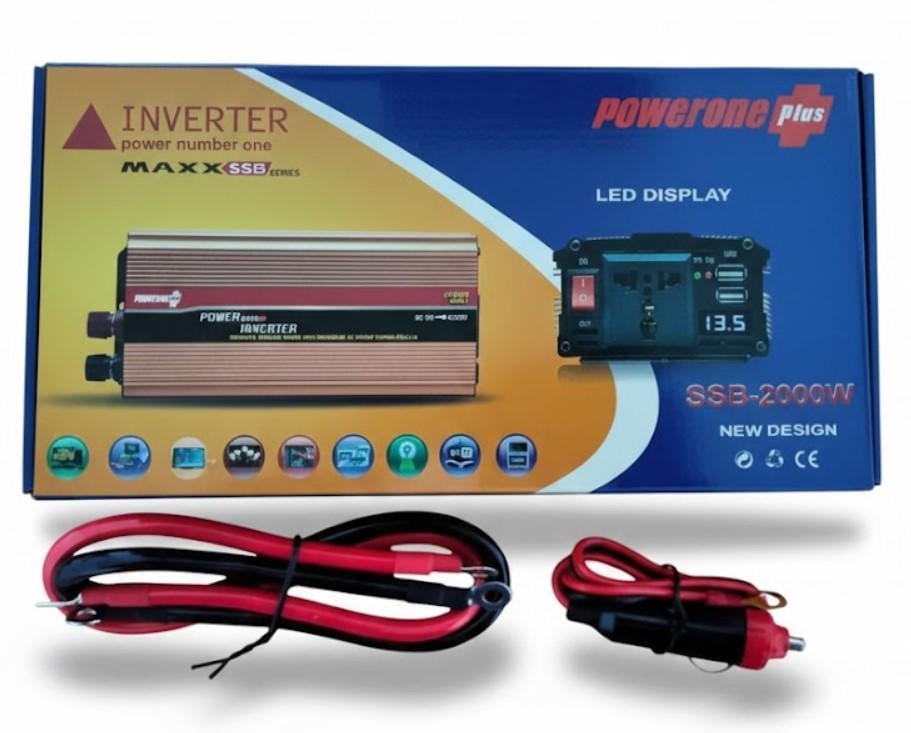 Преобразователь напряжения автомобильный Power One Plus 2000W 12V/220V с LCD экраном (2104618785) - фото 6