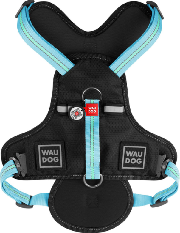 Шлейка для собак Collar WAUDOG Nylon с QR паспортом пряжка-фастекс S Голубой (29714330)