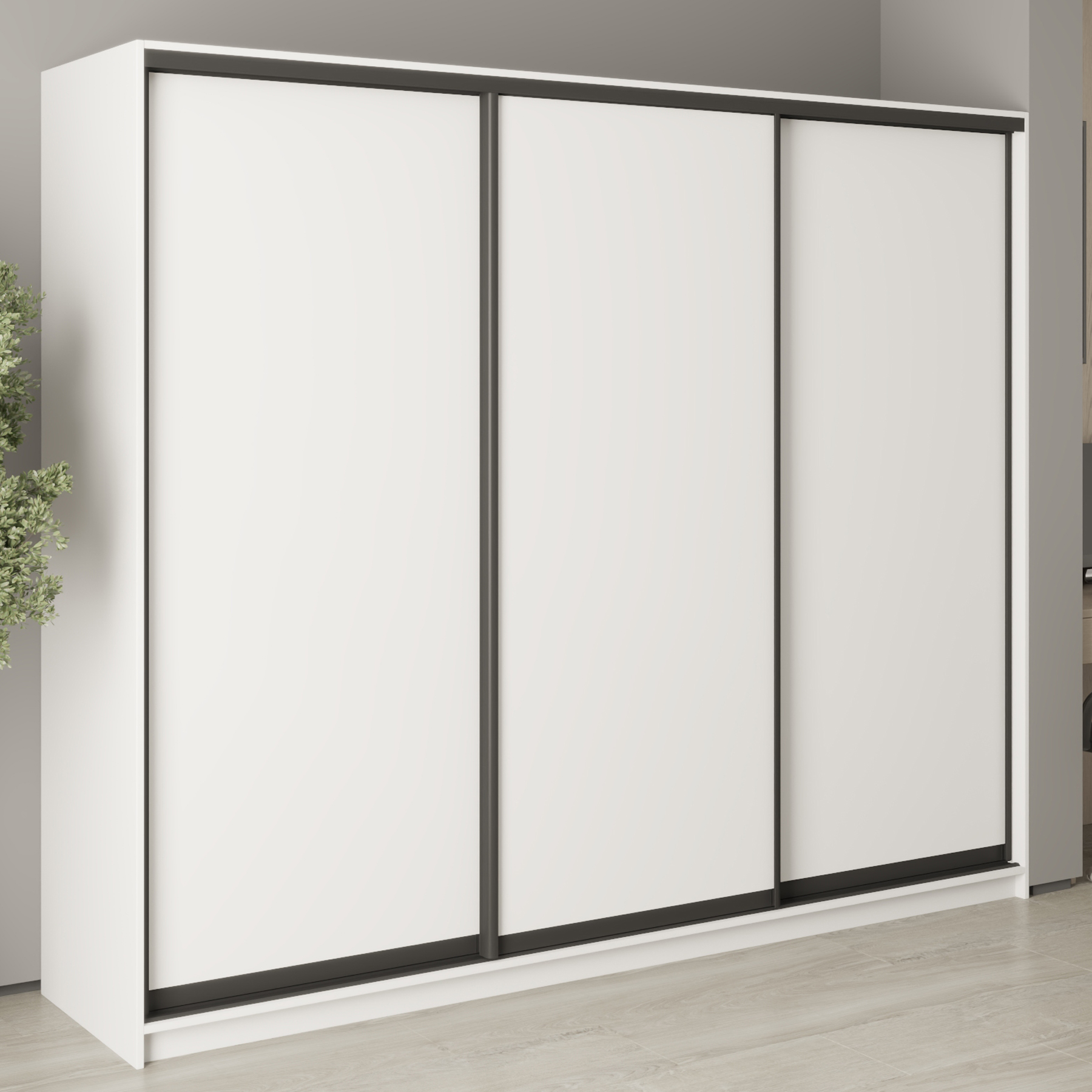 Шкаф-купе трехдверный Mebel Star Комбо BG MBS-8875 250х45х210 см Аляска белый (1008864)