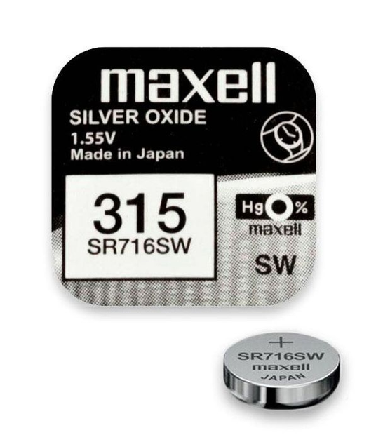 Батарейка часовая Maxell 315 V315 SR716SW SR67 (3640)