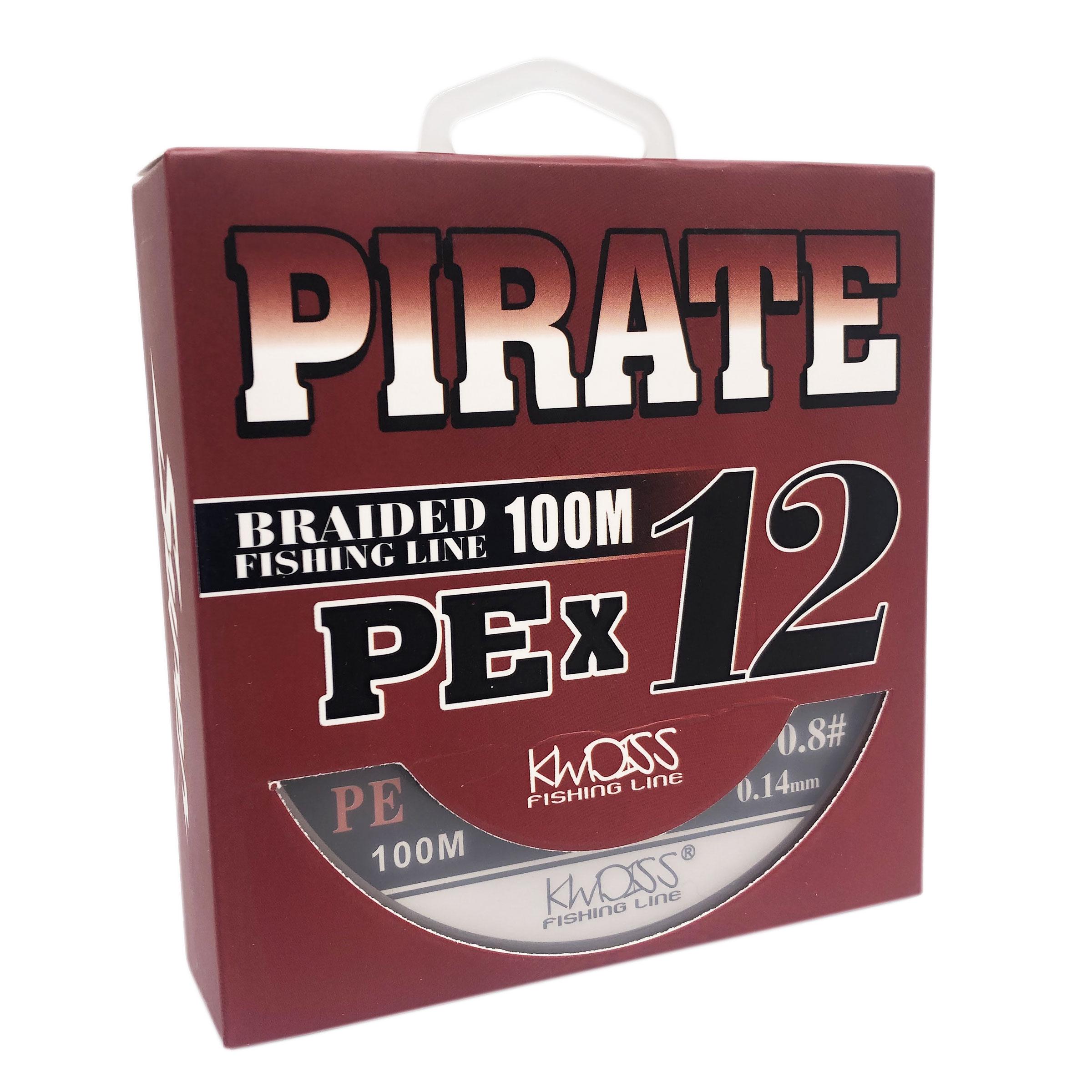 Шнур Pirate PEx12 0.8 100 м 0,14 мм 15,5 кг Разноцветный (7854)