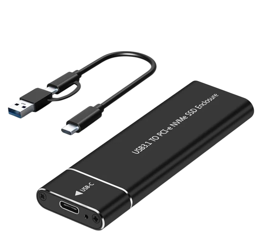 Внешний карман Type-C 3.1 m.2 NVME PCIe SSD USB3.0+Type-С 3.1 M-Key 10Mbps Черный (2621000421)