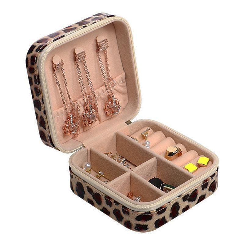 Скринька-органайзер для зберігання ювелірних прикрас і біжутерії з леопардового велюру (SHKLEO-1313)