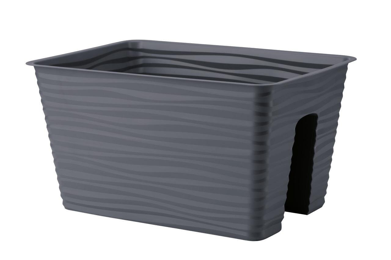 Балконний ящик на перила Form-Plastic Сахара з кронштейнами 8,35 л 27х21х27 см Антрацит