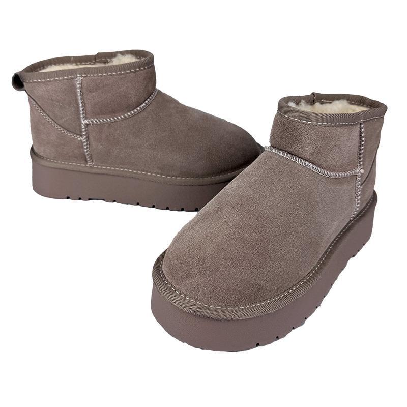 Угги женские замшевые на платформе 205-3 p. 39 25-25,5 см Бежевый - фото 2