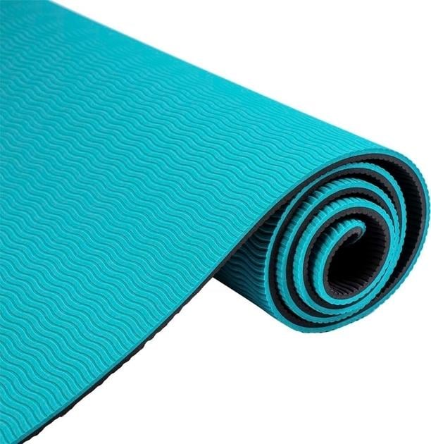 Килимок для йоги LiveUp TPE YOGA MAT Бірюзовий (LS3237-06g) - фото 4 Килимок для йоги LiveUp TPE YOGA MAT Бірюзовий (LS3237-06g) - фото 4