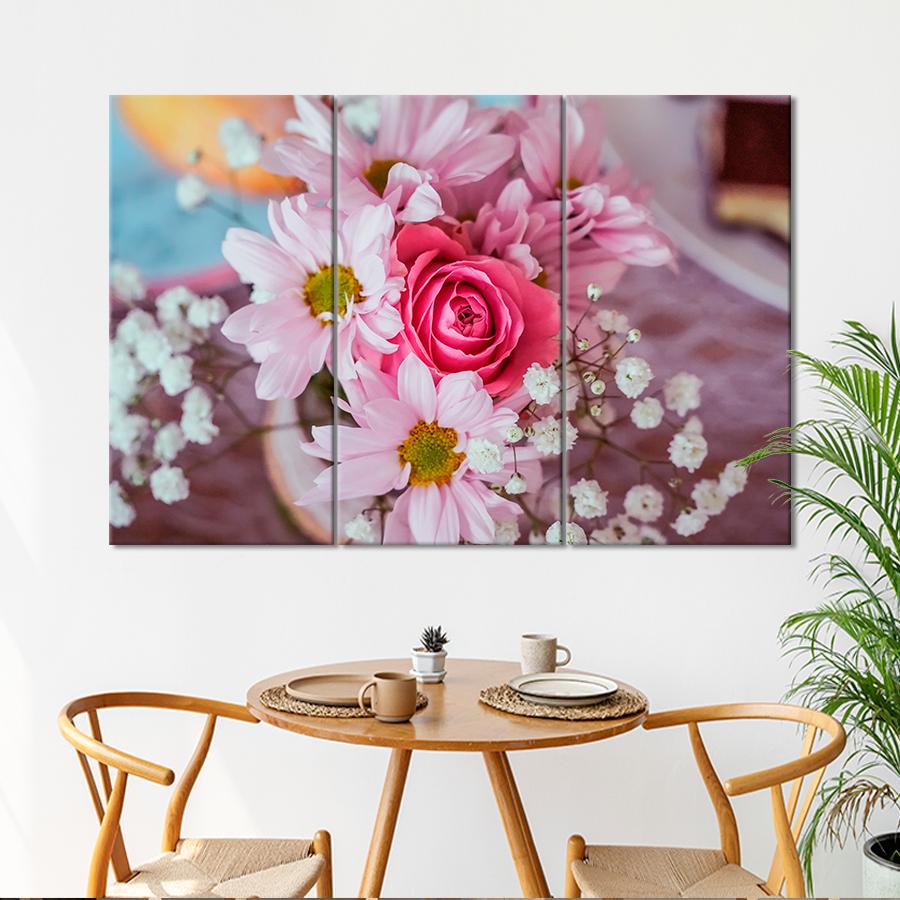 Картина цветы и растения Нежный праздничный букет 156x100 см (A1046-3)