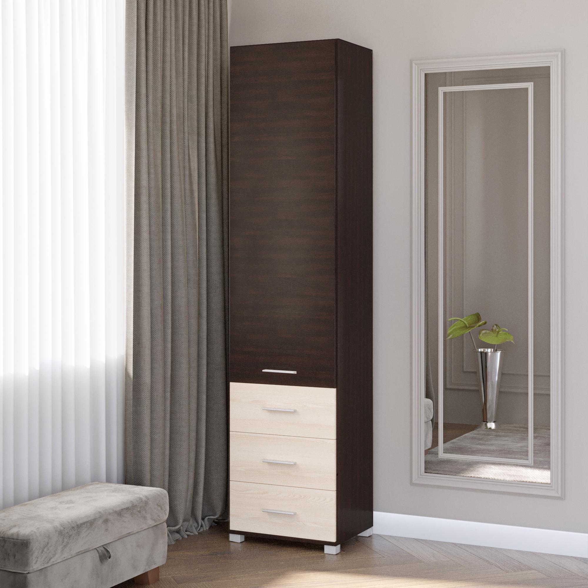 Шкаф-пенал закрытый с ящиками Эверест Бриз-17 Венге/Дуб Молочный (DTM-2273)